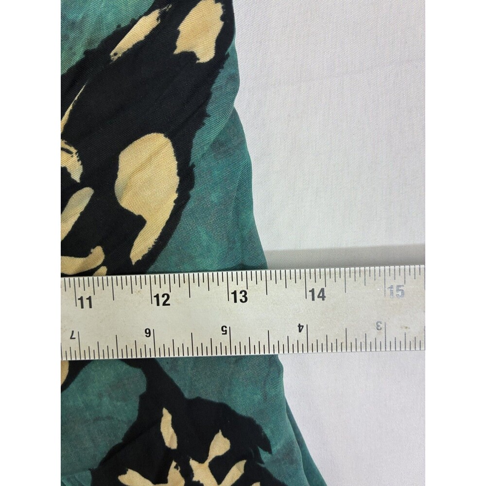 Vintage All That Jazz Jumpsuit Women Teal Black Abstract Print Wide Leg USA - Picture 6 of 9